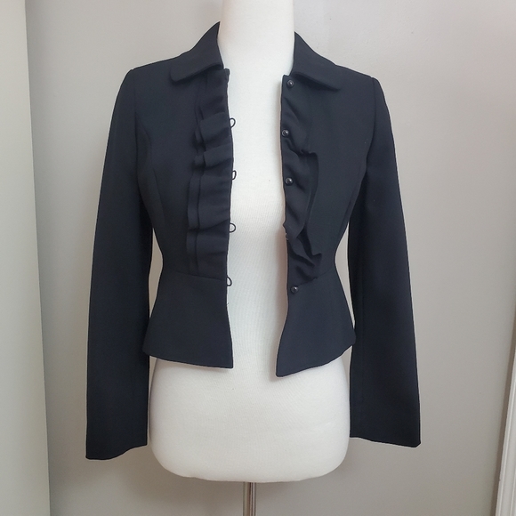 ❣HP❣ Loft Ruffle Front Cropped Peplum Jacket - Picture 5 of 10